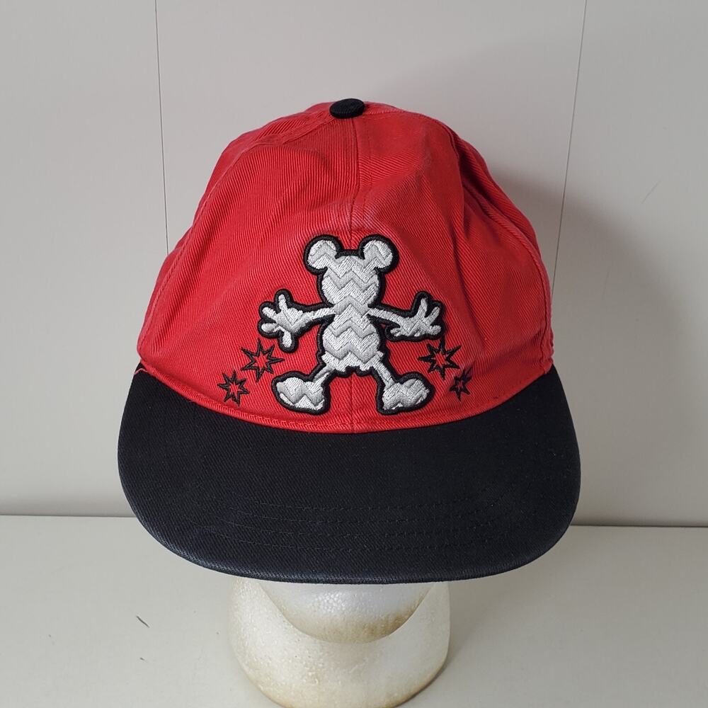 Disney Parks Embroidered Mickey Mouse Logo 1928 Snapback Hat Baseball Cap Red